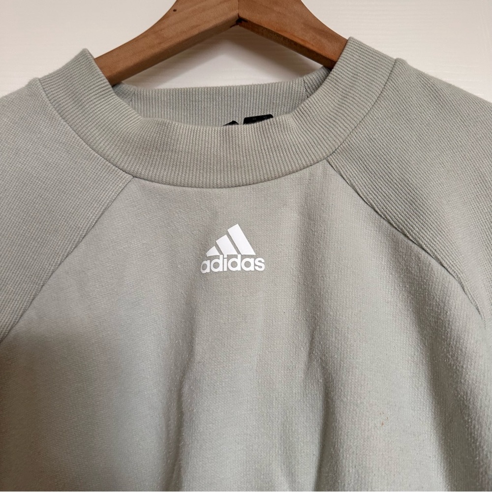 Adidas Sage Cream Ribbed Sweatshirt - Picture 2 of 7